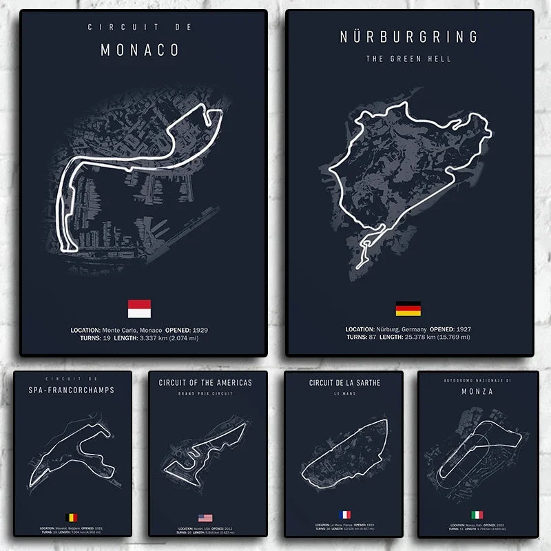 F1 Imola Monaco Circuit Formula 1 Wall Art – HD Canvas Print Poster