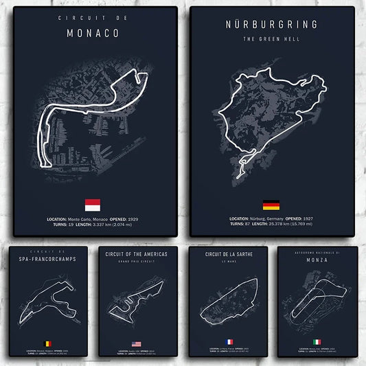 F1 Imola Monaco Circuit Formula 1 Wall Art – HD Canvas Print Poster