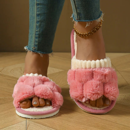 Women's Plush Cotton Indoor Slippers with EVA Sole