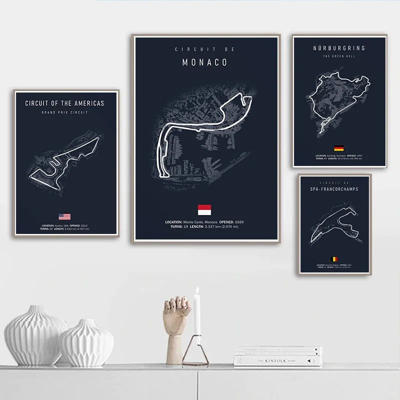 F1 Imola Monaco Circuit Formula 1 Wall Art – HD Canvas Print Poster