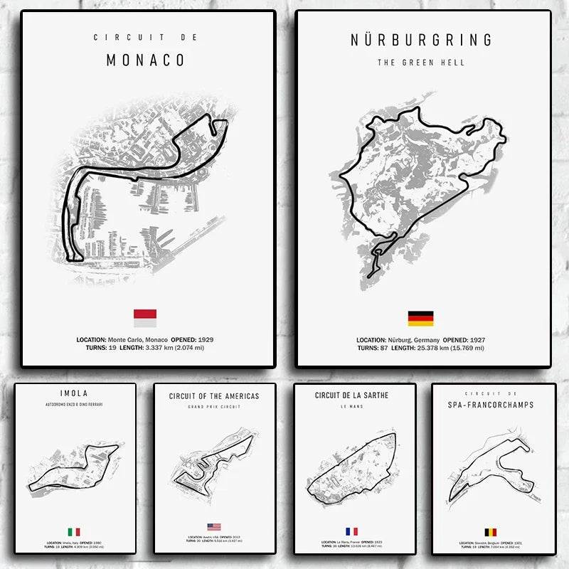 F1 Imola Monaco Circuit Formula 1 Wall Art – HD Canvas Print Poster