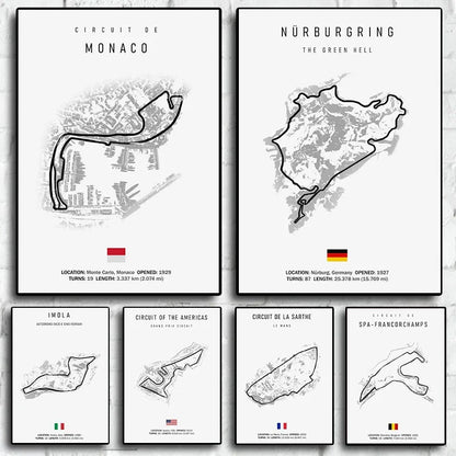 F1 Imola Monaco Circuit Formula 1 Wall Art – HD Canvas Print Poster